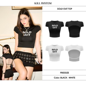 Áo thun croptop ôm body hở lưng SOLD OUT - 𝐊𝐈𝐋𝐋 𝐒𝐘𝐒𝐓𝐄𝐌