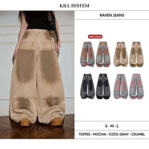 Quần jeans wash đính đá lấp lánh RAVEN - 𝐊𝐈𝐋𝐋 𝐒𝐘𝐒𝐓𝐄𝐌