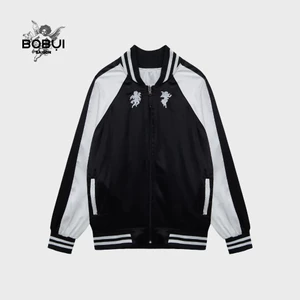 Áo khoác bomber Lưu niệm (Sukajan-Souvenir) 2 mặt đảo ngược thêu biểu tượng Thiên thần Love Peace