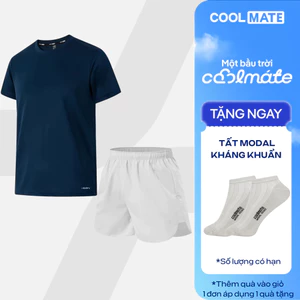 [TẶNG TẤT]Set đồ tiết kiệm tập Gym, Pickleball Áo thể thao Nam Coolmate Basics + Quần Maxcool thoáng mát