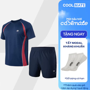 [TẶNG TẤT]Set thể thao Pickleball Áo thun Teamwear Flexline Active +Quần short 5inch Essentials Coolmate