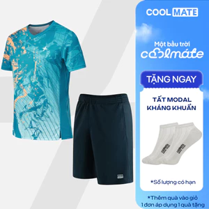 [TẶNG TẤT]Set thể thao cầu lông pickleball tennis nam Áo IN Abstract Graphic thoải mái Coolmate