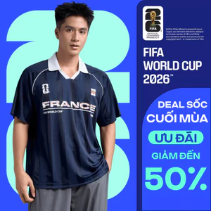 [GIÁ SỐC]Áo Polo nam nữ thể thao World Cup France Edition 26, Áo cổ vũ đội tuyển Pháp thoáng mát