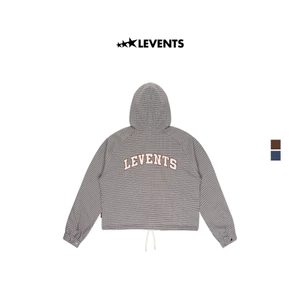 Áo Zipper Hoodie Boxy Levents Plaid Kẻ Sọc Caro Hopsack
