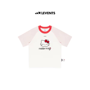 Levents® x Hello Kitty | Áo Thun Regular Icon Raglan Regular Tee/ White 100% Cotton T-shirt
