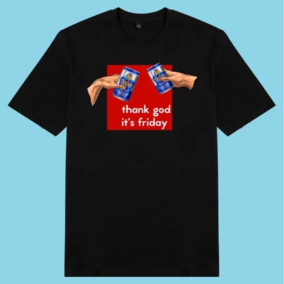 Áo thun ngắn tay unisex Chodole cho cả nam và nữ, chất liệu vải cotton in cotton in hình Thank god, it's Friday 2
