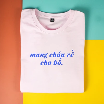 Áo thun tay ngắn unisex Chodole chất liệu vải cotton in chữ Tết 2024 mang cháu về cho bố