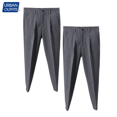 Quần Tây Nam URBAN OUTFITS Công Sở Hàn Quốc HAREM Ống Đứng Suông Có Ly - Quần Âu Nam Đi Học 100%Cotton Cao Cấp Đen QTR01