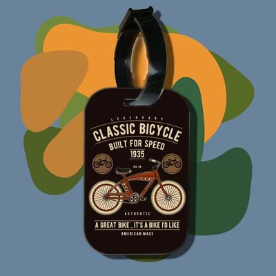 Thẻ hành lý chodole loại tag hành lý làm bằng gỗ ép cán nhựa cao cấp cho túi xách balo du lịch in hình classic bicycle