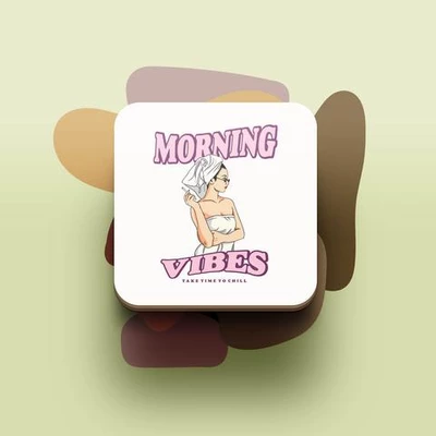 Miếng lót ly uống nước chống thấm nước bảo vệ bàn khỏi đồ uống in hình dễ thương Take time to chill