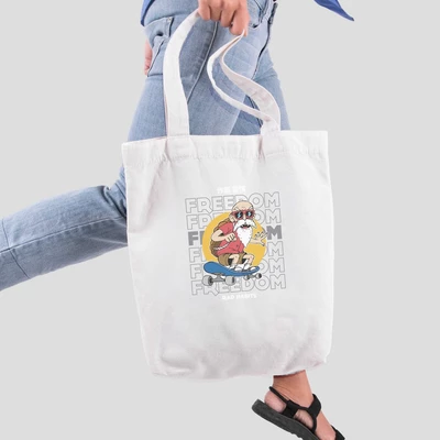 Túi vải tote bag của Chodole chất liệu túi canvas vải bố đẹp in hình độc đáo Thần Rùa Kame Skating