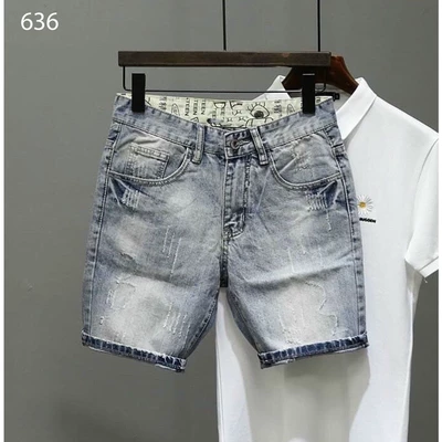 Quần short jean nam, quần sọt jean đùi lửng màu nhạt hàng chuẩn như hình