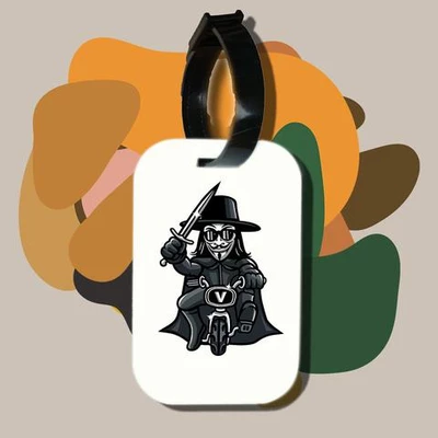 Thẻ hành lý chodole loại tag hành lý làm bằng gỗ ép cán nhựa cao cấp cho túi xách balo du lịch in hình vendetta biker