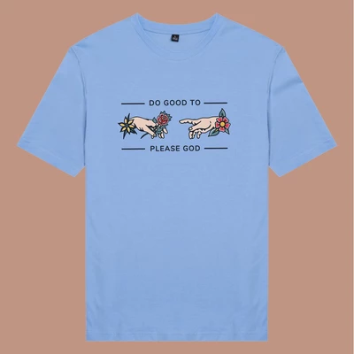 Áo thun unisex cotton 100% in hình Ink Art - Do good to please god (nhiều màu)