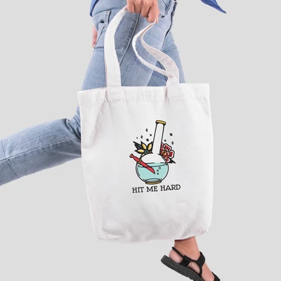 Túi vải tote bag của Chodole chất liệu túi canvas vải bố đẹp in hình độc đáo Ink Art - Hit me hard