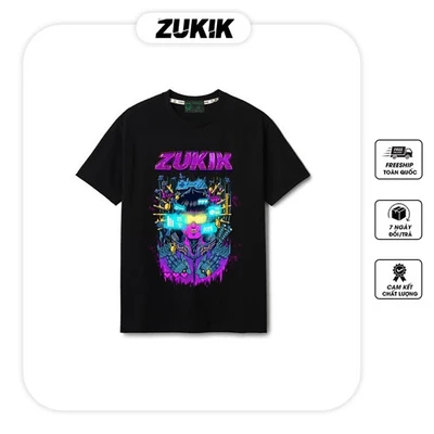 Áo thun tee phông nam nữ tay lỡ oversize form rộng ZUKIK - Cyberpunk Girl