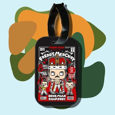 Thẻ hành lý cho túi xách balo du lịch in hình pop culture cartoon series - Freddie Mercury Bohemian Rhapsody (nhiều màu)