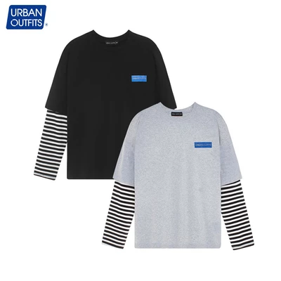 Áo Thun Tay Dài Nam Nữ Urban Outfits Dáng Unisex Shopee Form Rộng BigSize 100kg Phối Tay In Chữ UO 100Cotton TDO07