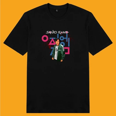 Chodole Áo thun unisex cotton in hình phim Squid game (nam chính)