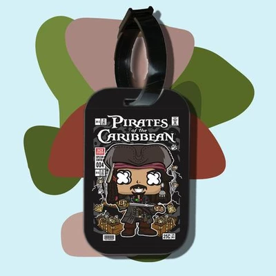 Thẻ hành lý cho túi xách balo du lịch in hình pop culture cartoon series - jack sparrow (nhiều màu)