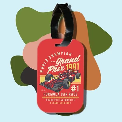 Thẻ hành lý chodole loại tag hành lý làm bằng gỗ ép cán nhựa cao cấp cho túi xách balo du lịch in hình formula car race