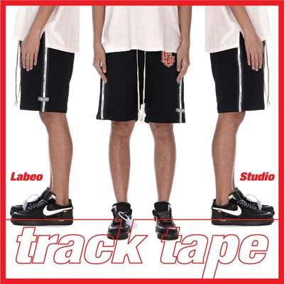 LBQ82 Quần short nỉ unisex track tape dáng rộng Labeo Studio chính hãng ( local brand )