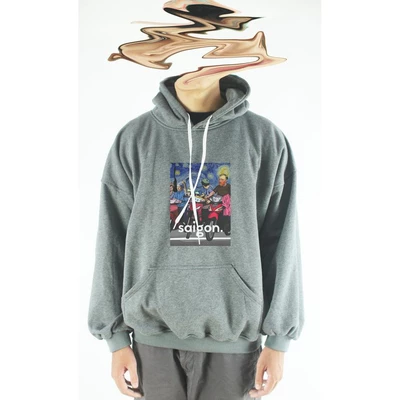 Áo khoác hoodie unisex cotton hình Van Gogh Starry Night in Saigon (nhiều màu)