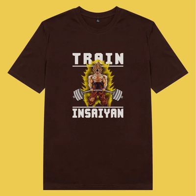 Áo thun ngắn tay unisex Chodole cho cả nam và nữ, chất liệu vải cotton in cotton in hình Dragonball - Train in Saiyan