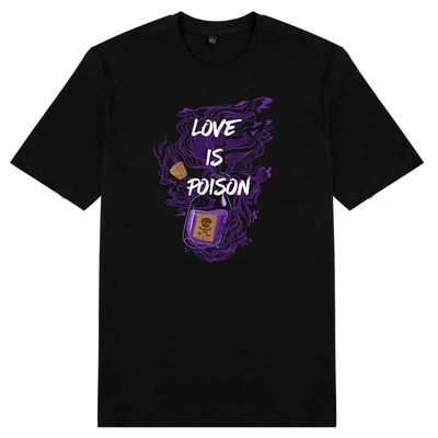 Áo thun tay ngắn unisex Chodole cho cả nam và nữ, chất liệu vải cotton in hình Love is poison (nhiều màu)