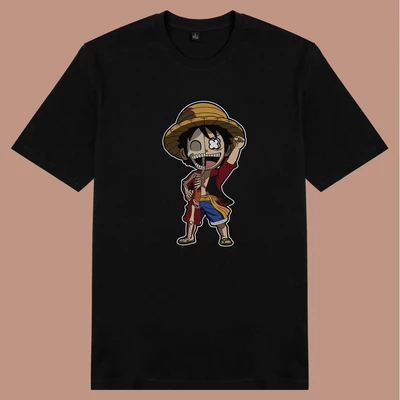 Áo thun tay ngắn unisex Chodole cho cả nam và nữ, chất liệu vải cotton in hình Half Skeleton series - One Piece