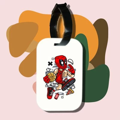 Thẻ hành lý cho túi xách balo du lịch in hình Super Heroes Deadpool Basketball (nhiều màu)