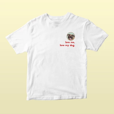 Áo thun tay ngắn unisex Chodole cho cả nam và nữ, chất liệu vải cotton in hình Love me, love my dog - pug