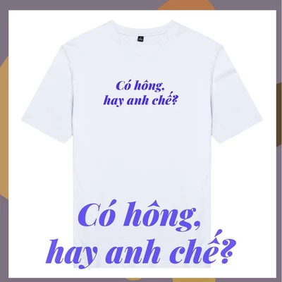 Áo thun tay ngắn unisex Chodole chất liệu vải cotton in chữ ngôn ngữ Saigon Có hông hay anh chế