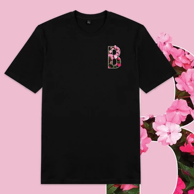 Áo thun ngắn tay unisex Chodole cho cả nam và nữ, chất liệu vải cotton in cotton in hình floral text - B