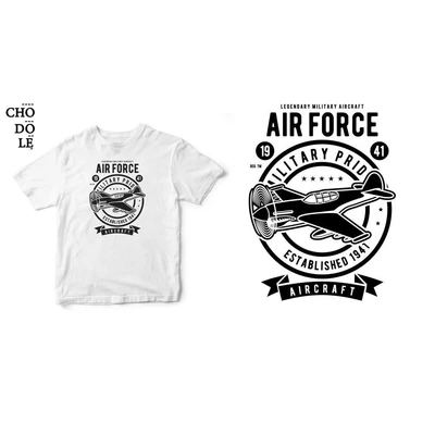 Áo thun tay ngắn unisex Chodole cho cả nam và nữ, chất liệu vải cotton in hình Airforce - Legendary Military Aircraft