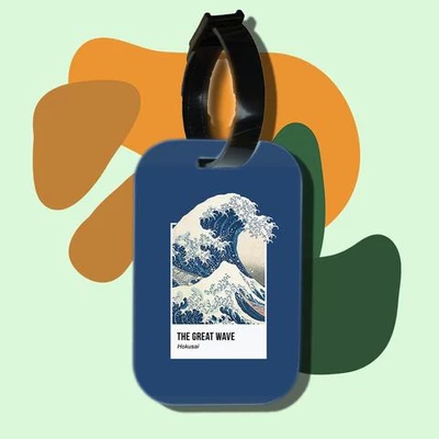 Thẻ hành lý cho túi xách balo du lịch in hình Pantone - The Great Wave (nhiều màu)