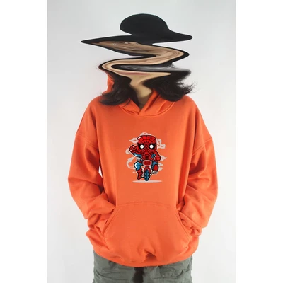  Áo khoác hoodie unisex cotton hình Super Heroes - Spider Minibike (nhiều màu)