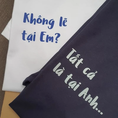 Áo thun cotton 100% unisex, thời trang in chữ Tất cả là tại anh (nhiều màu)