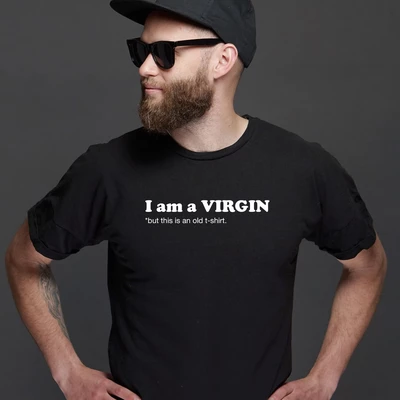 Áo thun unisex áo thun nam nữ cotton 100% in chữ I am a virgin (nhiều màu)