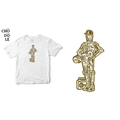 Áo thun tay ngắn unisex Chodole cho cả nam và nữ, chất liệu vải cotton in chữ Super Heroes Series - Street C3P0