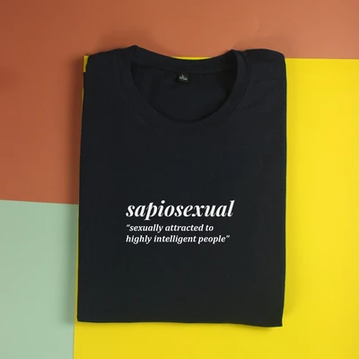 Áo thun tay ngắn unisex Chodole cho cả nam và nữ, chất liệu vải cotton in hình định nghĩa Sapiosexual