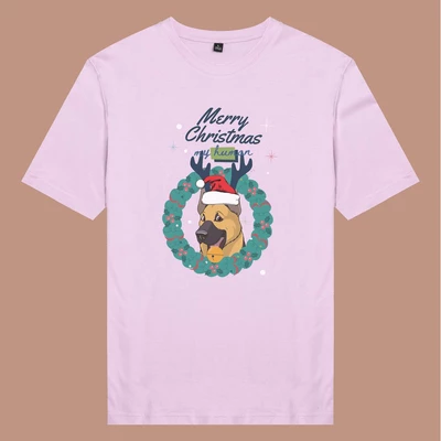 Áo thun unisex cotton 100% in hình Pet Lover Xmas - German Shepherd (nhiều màu)