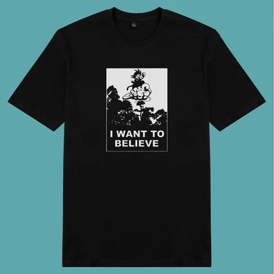Áo thun ngắn tay unisex Chodole cho cả nam và nữ, chất liệu vải cotton in cotton in hình Dragonball - I want to believe