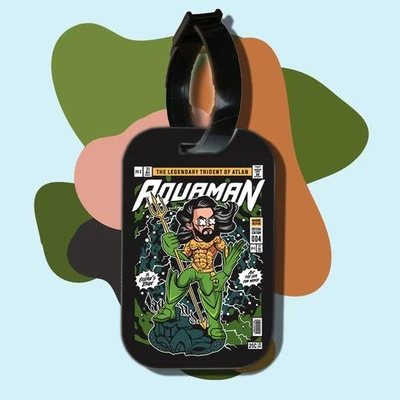 Thẻ hành lý cho túi xách balo du lịch in hình pop culture cartoon series - aquaman (nhiều màu)