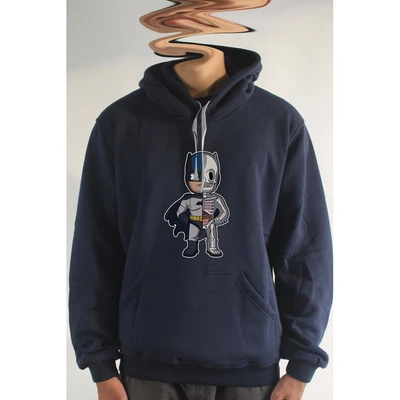 Áo khoác hoodie unisex cotton hình Half Skeleton series - Batman (nhiều màu)