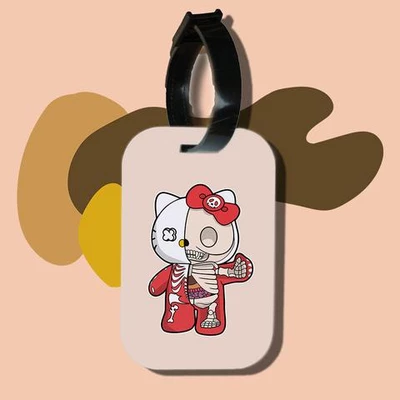 Thẻ hành lý cho túi xách balo du lịch in hình Half Skeleton series - Hello Kitty (nhiều màu)