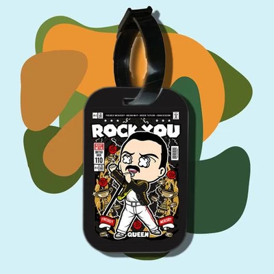 Thẻ hành lý cho túi xách balo du lịch in hình pop culture cartoon series - Freddie Mercury Rock you (nhiều màu)