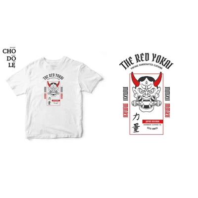 ÁO THUN UNISEX COTTON 100% IN HÌNH JAPANESE ART - THE RED YOKAI