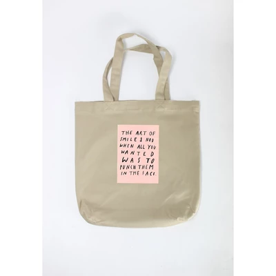 Túi Tote Nữ In Hình The art of smile có sẵn, được lựa mẫu