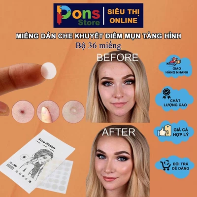 Miếng dán che khuyết điểm, mụn tàng hình (bộ 36 miếng) - PON64